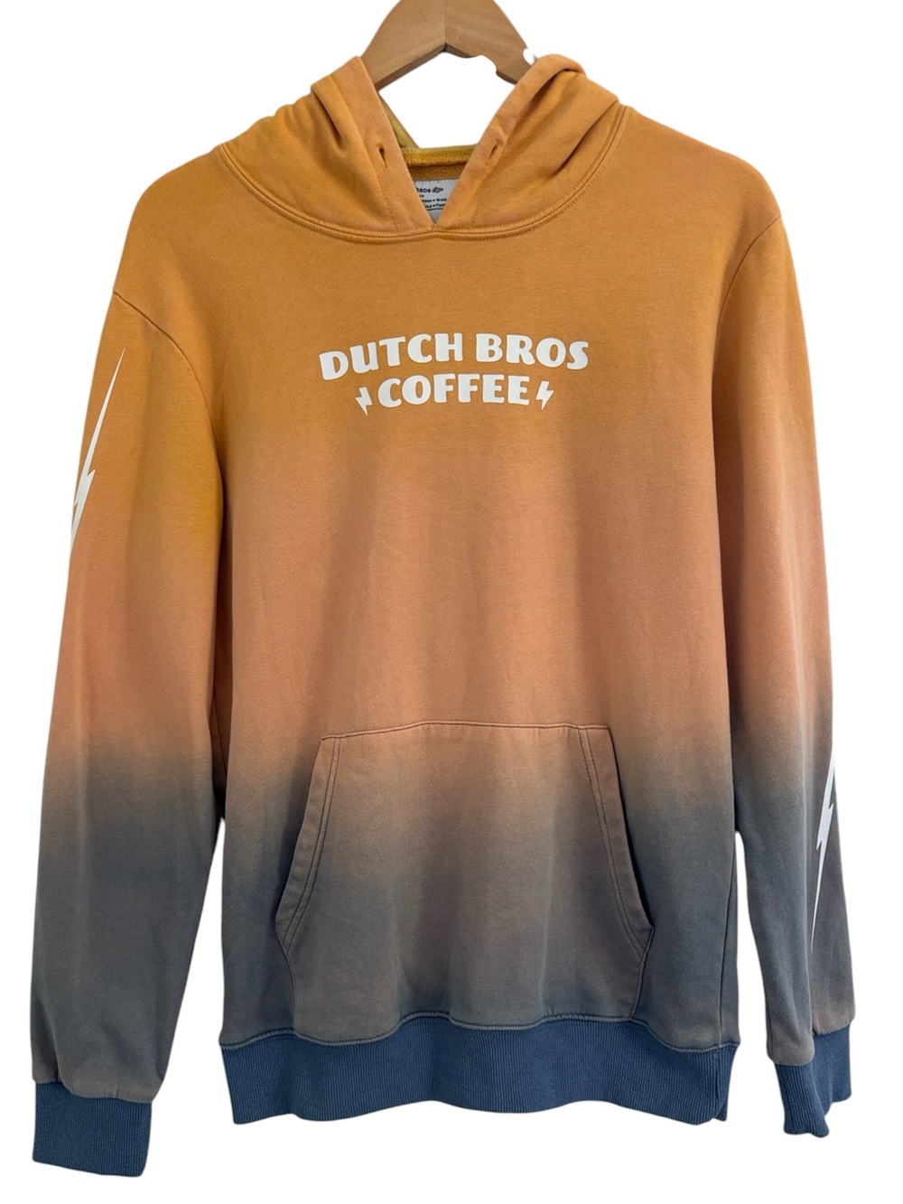 Dutch Bros Coffee Cotton Lightening Strike Hoodie Sweatshirt Pocket Unisex